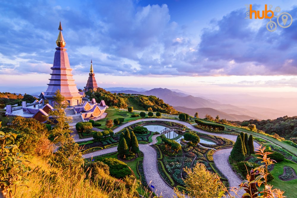 The king and  queen pagodas.....some excellent views across Doi Inthanon National Park can be had here