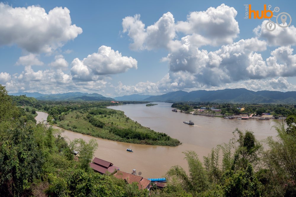 The Golden Triangle. Meeting points of Laos, Thailand and Myanmar